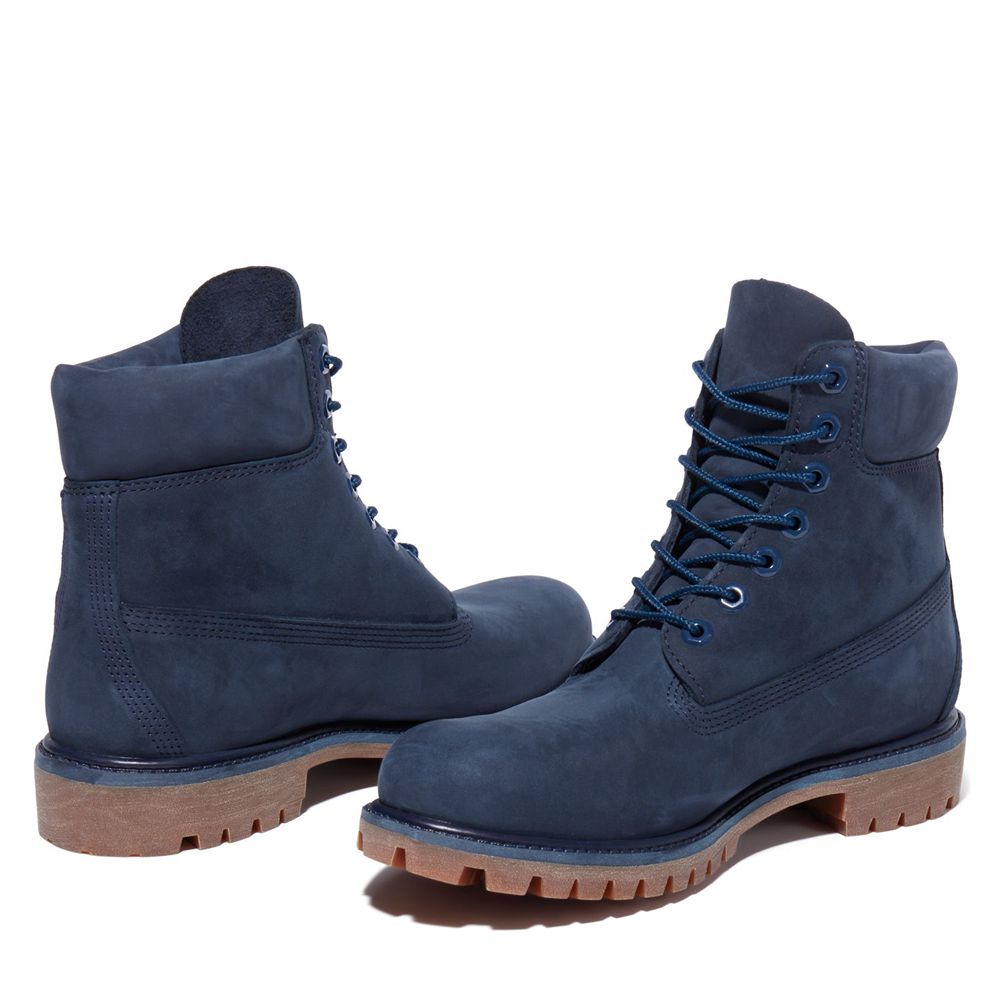 Timberland Μποτες Χιονιού Ανδρικα Σκουρο Μπλε - 6-Inch Premium Waterproof - Greece 4267918-BA